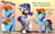 Size: 2200x1376 | Tagged: safe, artist:chopsticks, rainbow dash, rarity, pegasus, pony, unicorn, g4, cheek fluff, chest fluff, dialogue, disgusted, diverse body types, drool, ear fluff, female, height difference, hoof fluff, hoofbump, mare, rarity is not amused, saliva puddle, size difference, smoldash, spitting, text, tongue out, unamused, uncouth, underhoof, unshorn fetlocks