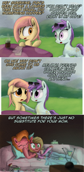 Size: 1185x2404 | Tagged: safe, artist:hewison, oc, oc only, oc:charity, oc:melony, oc:pun, oc:sunshine morning, earth pony, pony, rabbit, ask pun, ask, female, mare, television