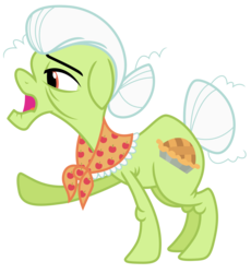 Size: 6750x7340 | Tagged: safe, artist:estories, granny smith, earth pony, pony, g4, absurd resolution, female, hair bun, mare, open mouth, simple background, solo, transparent background, vector