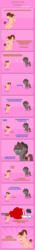 Size: 1205x8695 | Tagged: dead source, safe, artist:estories, oc, oc only, oc:pink rose, oc:steamy, pony, unicorn, angry, cartoon physics, challenge, comic, embarrassed, female, hat, mare, pointy comic, pointy ponies, punching glove, sleeping