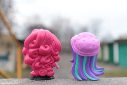 Size: 6000x4000 | Tagged: safe, artist:artofmagicpoland, pinkie pie, starlight glimmer, equestria girls, g4, doll, equestria girls minis, female, irl, photo, pondering, toy