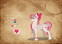 Size: 4200x3000 | Tagged: safe, artist:skitsroom, angel wings, pegasus, pony, g4, bow, bracelet, cutie mark, dock, female, fluffy, hair bow, jewelry, large wings, looking at you, mare, profile, solo, standing, wings