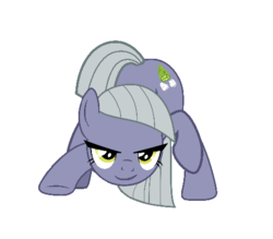 Size: 491x431 | Tagged: safe, derpibooru exclusive, edit, editor:proto29, limestone pie, earth pony, pony, g4, ass up, behaving like a cat, female, lidded eyes, simple background, smiling, smirk, solo, white background