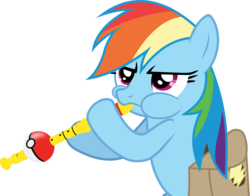Size: 5444x4259 | Tagged: safe, artist:frownfactory, rainbow dash, pegasus, pony, g4, somepony to watch over me, .svg available, absurd resolution, angry, blowing, blowing flute, doot, female, flute, mare, musical instrument, pokeflute, puffy cheeks, saddle bag, simple background, solo, svg, transparent background, vector