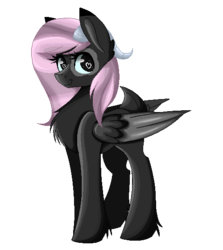 Size: 500x560 | Tagged: safe, artist:blocksy-art, oc, oc only, pegasus, pony, female, horns, mare, simple background, solo, transparent background