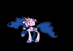 Size: 2905x2061 | Tagged: safe, artist:theunknowenone1, princess cadance, princess luna, alicorn, pony, g4, conjoined, female, filly, four heads, fusion, high res, mare, multiple heads, we have become one
