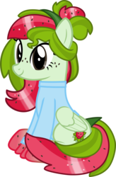 Size: 5000x7618 | Tagged: safe, artist:pilot231, oc, oc only, oc:watermelana, pegasus, pony, absurd resolution, clothes, female, freckles, gradient hooves, mare, sitting, sweater