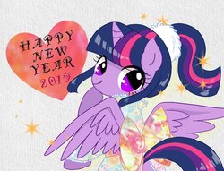 Size: 910x695 | Tagged: safe, artist:prr_hmhm, twilight sparkle, alicorn, pony, g4, 2019, female, happy new year, happy new year 2019, holiday, mare, solo, twilight sparkle (alicorn)