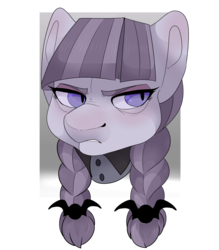 Size: 900x1029 | Tagged: safe, artist:shibaink, inky rose, pony, g4, annoyed, braid, bust, head, nose wrinkle, portrait, solo, unamused