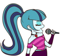 Size: 1366x1200 | Tagged: safe, artist:rileyav, sonata dusk, equestria girls, g4, bare shoulders, beautiful, clothes, cute, eyes closed, female, microphone, open mouth, ponytail, simple background, singing, solo, sonatabetes, transparent background