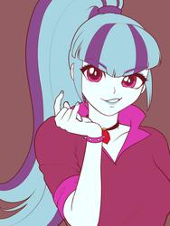 Size: 768x1024 | Tagged: safe, artist:rileyav, sonata dusk, equestria girls, g4, bust, female, looking at you, portrait, simple background, solo