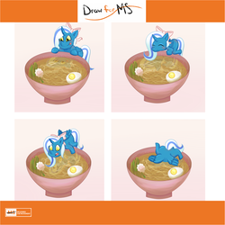 Size: 944x944 | Tagged: safe, artist:miss-dameanor, oc, oc only, oc:fleurbelle, alicorn, pony, alicorn oc, bowl, female, food, noodles, ramen, soup