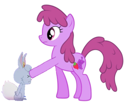 Size: 630x520 | Tagged: safe, edit, berry punch, berryshine, pony, rabbit, g4, ><, berry bunny, eyes closed, simple background, transparent background, violence