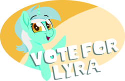 Size: 1982x1292 | Tagged: safe, artist:binkyt11, derpibooru exclusive, lyra heartstrings, pony, unicorn, derpibooru, g4, female, looking at you, mare, medibang paint, meta, simple background, solo, the great derpi election of 2018, transparent background, voting