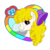 Size: 3218x3206 | Tagged: safe, artist:binkyt11, artist:xvzv, edit, surprise, pegasus, pony, g1, g4, 1983, 35th anniversary, 80s, adoraprise, bow, bust, cloud, cute, female, g1 to g4, generation leap, hair bow, heart, high res, logo, looking back, mare, solo, starry eyes, vector, wingding eyes