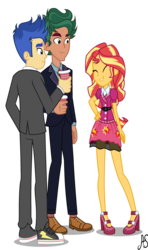 Size: 1633x2761 | Tagged: safe, artist:sparkling-sunset-s08, flash sentry, sunset shimmer, timber spruce, equestria girls, g4, my little pony equestria girls: better together, twilight under the stars, clothes, converse, female, male, ship:flashimmer, ship:timbershimmer, shipping, shoes, simple background, smiling, sneakers, straight, transparent background, vector, wrong aspect ratio