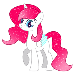 Size: 831x823 | Tagged: safe, artist:crystalraimbow, oc, oc only, oc:crystal love, alicorn, pony, alicorn oc, ethereal mane, female, mare, simple background, solo, transparent background, two toned wings