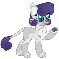 Size: 776x776 | Tagged: safe, artist:sandwichbuns, oc, oc only, oc:yarnball, hybrid, female, interspecies offspring, offspring, parent:capper dapperpaws, parent:rarity, parents:capperity, simple background, solo, transparent background