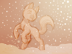 Size: 800x600 | Tagged: safe, artist:zobaloba, oc, oc only, pony, advertisement, any gender, any species, auction, commission, happy, simple background, sketch, snow, solo, your character here