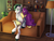 Size: 4000x3000 | Tagged: safe, artist:yaru, artist:yarugreat, oc, oc only, earth pony, pegasus, pony, book, bookshelf, commission, couch, digital art, female, high res, lamp, male, mare, painting, plant, reading, shelf, shipping, signature, stallion, straight, ych result