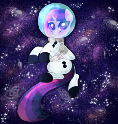 Size: 1280x1341 | Tagged: safe, artist:ponycide, twilight sparkle, alicorn, pony, g4, astronaut, female, looking at you, mare, smiling, solo, space, spacesuit, twilight sparkle (alicorn)
