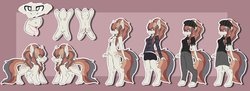 Size: 1280x465 | Tagged: safe, artist:oddends, oc, pony, anthro, anthro with ponies, clothes, reference sheet