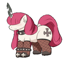 Size: 1280x1220 | Tagged: safe, artist:fenrirlasso, oc, oc only, oc:morta howler, pony, animated, choker, female, gif, hair over eyes, loop, mare, solo, spiked choker