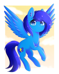 Size: 1280x1620 | Tagged: safe, artist:fluffymaiden, oc, oc only, pegasus, pony, female, flying, mare, smiling, solo