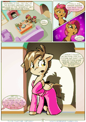 Size: 706x1000 | Tagged: safe, artist:whateverbender, babs seed, featherweight, pony, comic:flock together birthday, g4, animated, comic, crossdressing, drunker babs, explicit source, female, foal, frame by frame, gif, male, older, squigglevision