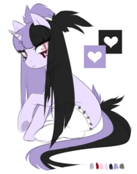 Size: 1280x1624 | Tagged: safe, artist:fluffymaiden, oc, oc only, pony, unicorn, female, makeup, mare, sitting, solo