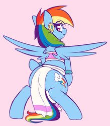 Size: 2634x3006 | Tagged: safe, artist:graphene, rainbow dash, pegasus, pony, g4, adorasexy, chel, chubby, clothes, cute, ear piercing, earring, female, high res, jewelry, mare, piercing, sexy, simple background, solo, stupid sexy rainbow dash, the road to el dorado