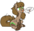 Size: 1051x937 | Tagged: safe, artist:/d/non, oc, oc only, oc:cursed bark, original species, pony, timber pony, timber wolf, behaving like a dog, drool, fangs, messy mane, species swap, speech bubble, tail wag, tongue out, wood