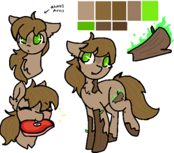 Size: 554x486 | Tagged: safe, artist:nootaz, oc, oc only, oc:cursed bark, original species, pony, timber pony, timber wolf, behaving like a dog, fangs, messy mane, mouth hold, ponies eating meat, reference sheet, simple background, species swap, transparent background, wood
