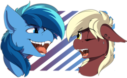 Size: 5088x3144 | Tagged: safe, artist:beardie, oc, oc only, oc:picture perfect, oc:umami stale, pony, drool, fangs, mawshot, missing braces, open mouth, teeth