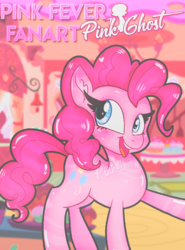 Size: 516x699 | Tagged: safe, artist:lilpinkghost, pinkie pie, earth pony, pony, g4, chibi, cute, fanart, female, pink, pinkest pie, pinkghost, solo, sugarcube corner