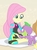 Size: 1569x2100 | Tagged: safe, screencap, fluttershy, spike, spike the regular dog, dog, equestria girls, equestria girls specials, g4, my little pony equestria girls: better together, my little pony equestria girls: forgotten friendship, beach, butt, cropped, crossed legs, cute, feet, flip-flops, fluttershy's wetsuit, geode of fauna, magical geodes, plot, sandals, shyabetes, smiling, spikabetes, wetsuit