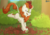 Size: 5000x3500 | Tagged: safe, artist:fluffyxai, autumn blaze, kirin, g4, sounds of silence, autumn, autumn leaves, awwtumn blaze, bush, commission, cute, female, forest, jumping, laughing, leaping, leaves, prancing, smiling, solo, tree