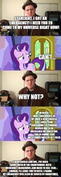 Size: 500x1440 | Tagged: safe, edit, edited screencap, editor:lord you know who, screencap, starlight glimmer, human, pony, unicorn, winterchilla, winterzilla, comic:the epilogue, best gift ever, g4, atop the fourth wall, bendy and the ink machine, christmas, comic, fanfic art, female, food, holiday, imgflip, ink, irl, irl human, linkara, male, mare, photo, pudding, screencap comic