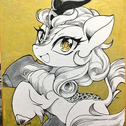 Size: 2048x2048 | Tagged: safe, artist:zakro, autumn blaze, kirin, g4, sounds of silence, female, high res, looking at you, solo, traditional art