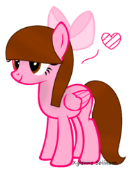 Size: 776x1008 | Tagged: safe, artist:xylenneisnotamazing, oc, oc only, oc:shyfly, pegasus, pony, bow, female, hair bow, mare, simple background, solo, transparent background