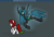 Size: 1276x868 | Tagged: safe, artist:jessy, queen chrysalis, oc, oc:palette swap, changeling, changeling queen, earth pony, pony, tumblr:ask palette swap, g4, duo, female, mare, tumblr