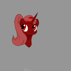 Size: 1000x1000 | Tagged: safe, artist:shooting star, oc, oc only, oc:hot brew, pony, unicorn, bust, flat colors, freckles, red eyes, simple background, solo