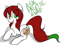 Size: 472x345 | Tagged: safe, artist:jessy, oc, oc only, oc:palette swap, earth pony, pony, tumblr:ask palette swap, banner, female, mare, simple background, solo, transparent background