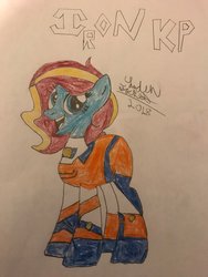 Size: 1536x2048 | Tagged: safe, artist:theanimefanz, oc, oc:ilovekimpossiblealot, pony, clothes, cosplay, costume, iron man, meta, twitter link