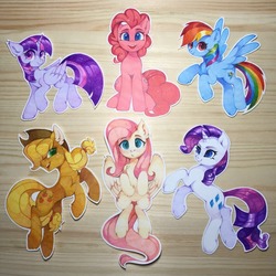 Size: 960x960 | Tagged: safe, artist:lispp, applejack, fluttershy, pinkie pie, rainbow dash, rarity, twilight sparkle, alicorn, pony, g4, mane six, twilight sparkle (alicorn)