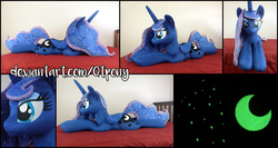 Size: 6908x3675 | Tagged: safe, artist:qtpony, princess luna, pony, g4, irl, life size, photo, plushie, prone, solo