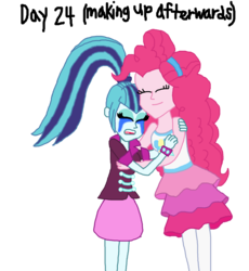 Size: 1700x1849 | Tagged: safe, artist:ktd1993, pinkie pie, sonata dusk, equestria girls, g4, crying, female, lesbian, ship:pinata, shipping