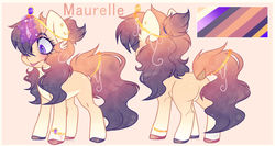 Size: 1024x546 | Tagged: safe, artist:_spacemonkeyz_, oc, oc only, oc:maurelle, pony, unicorn, female, magic, mare, reference sheet, solo