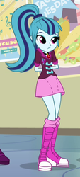 Size: 242x536 | Tagged: safe, screencap, sonata dusk, equestria girls, g4, my little pony equestria girls: rainbow rocks, arm behind back, boots, clothes, cropped, cute, female, legs, ponytail, shoes, skirt, socks, solo, sonatabetes