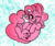 Size: 572x483 | Tagged: safe, artist:ponycide, pinkie pie, pony, g4, blushing, cute, female, limited palette, one eye closed, open mouth, solo, wink